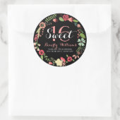 フローラカラフルリースオンブラックスウィート16 ラウンドシール (バッグ)