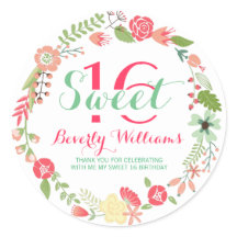 フローラカラフルリースオンホワイトスウィート16