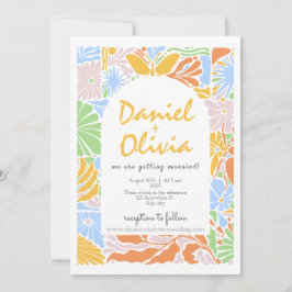 フローラカラフルレトロフレ結婚ーム 招待状