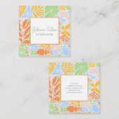 フローラカラフルレトロ スクエア名刺 (正面/裏面)