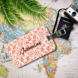フローラカラフルレヘンガパタカスタムンモノグラム ラゲッジタグ