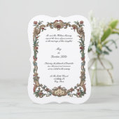 フローラカラフルヴィンテージバロック縁どロココ 招待状 (スタンド正面)