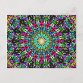 フローラカラフル万華鏡のように千変万化するパターン曼荼羅 ポストカード (正面)
