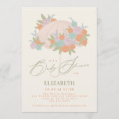 フローラカラフル傘イエローベイビーシャワー 招待状 (正面)