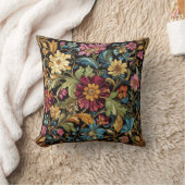 フローラカラフル刺繍模様 クッション (ブランケット)
