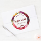 フローラカラフル剥離糖体スクラブラベル ラウンドシール (封筒)