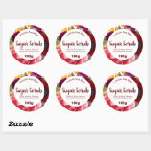 フローラカラフル剥離糖体スクラブラベル ラウンドシール (シート)