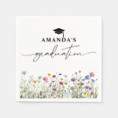 フローラカラフル卒業パーティー紙ナプキン スタンダードカクテルナプキン (正面)