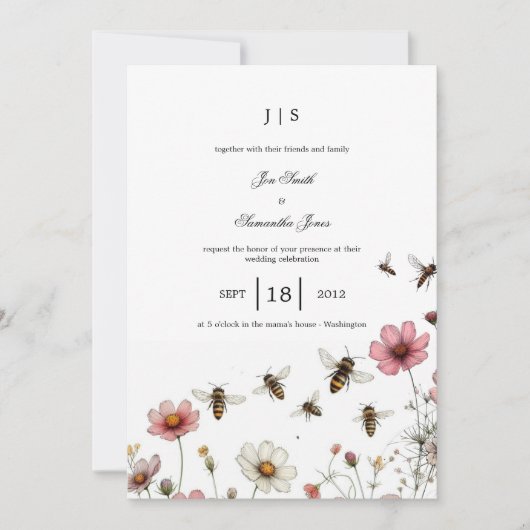 フローラカラフル夏 招待状 (正面)