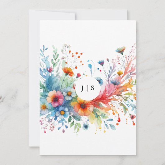 フローラカラフル夏 招待状 (裏面)