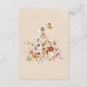 フローラカラフル妖精の庭のパーティーブックのためのベビー エンクロージャーカード (裏面)