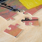 フローラカラフル帽子を使用した水色プロファイル ジグソーパズル (側面)