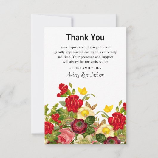 フローラカラフル悔やみや弔慰葬儀ありがとう 案内状 (正面)