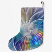 フローラカラフル抽象芸術フラクタル芸術花名 スモールクリスマスストッキング (裏面)