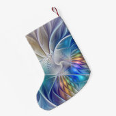 フローラカラフル抽象芸術フラクタル芸術花名 スモールクリスマスストッキング (裏面 (吊り時))