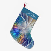 フローラカラフル抽象芸術フラクタル芸術花名 スモールクリスマスストッキング (正面 (吊り時))