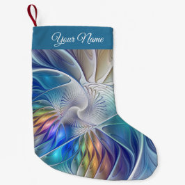 フローラカラフル抽象芸術フラクタル芸術花名 スモールクリスマスストッキング