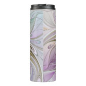 フローラカラフル抽象芸術フラクタル(ピンクと金ゴールド) タンブラー (裏面)