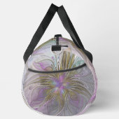 フローラカラフル抽象芸術フラクタル(ピンクと金ゴールド) ダッフルバッグ (右)