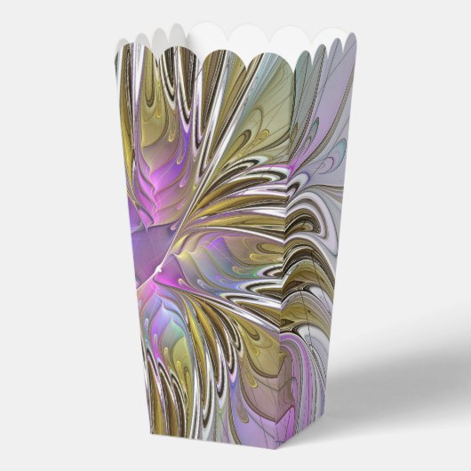 フローラカラフル抽象芸術フラクタル(ピンクと金ゴールド) フェイバーボックス (正面)