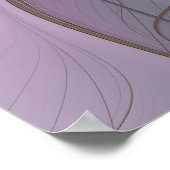 フローラカラフル抽象芸術フラクタル(ピンクと金ゴールド) ポスター (角)