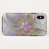 フローラカラフル抽象芸術フラクタル(ピンクと金ゴールド) Case-Mate iPhoneケース (裏面(横))