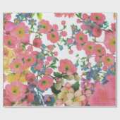 フローラカラフル植物花 ラッピングペーパー (フラット)
