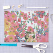 フローラカラフル植物花 薄葉紙 (クラフト)