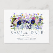 フローラカラフル水彩結婚式の日付を保存 インビテーションポストカード (正面)