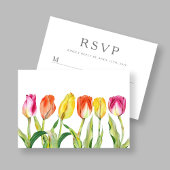 フローラカラフル水色チューリップイースター 出欠カード