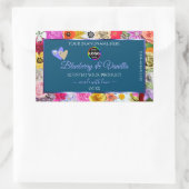 フローラカラフル海ブルー製品ラベルのロゴの追加 長方形シール (バッグ)