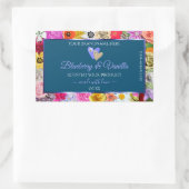 フローラカラフル海青の製品ラベルのハート 長方形シール (バッグ)