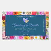 フローラカラフル海青の製品ラベルのハート 長方形シール (正面)