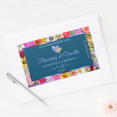 フローラカラフル海青の製品ラベルのハート 長方形シール (封筒)