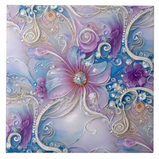 フローラカラフル玉陶磁器タイル タイル (正面)