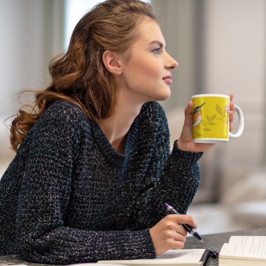フローラカラフル環境の鳥 ツートーンマグカップ