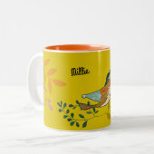 フローラカラフル環境の鳥 ツートーンマグカップ (正面左)