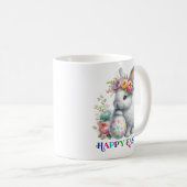 フローラカラフル砂糖スカル燃えるロウソク コーヒーマグカップ (正面右)