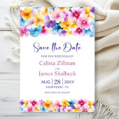 フローラカラフル結婚式の日付の保存 招待状