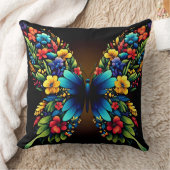 フローラカラフル翼を持つ蝶の一種 クッション (ブランケット)