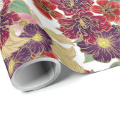 フローラカラフル要素を含む美しいパターン ラッピングペーパー (ロールコーナー)