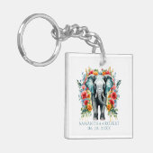 フローラカラフル象 キーホルダー (正面左)