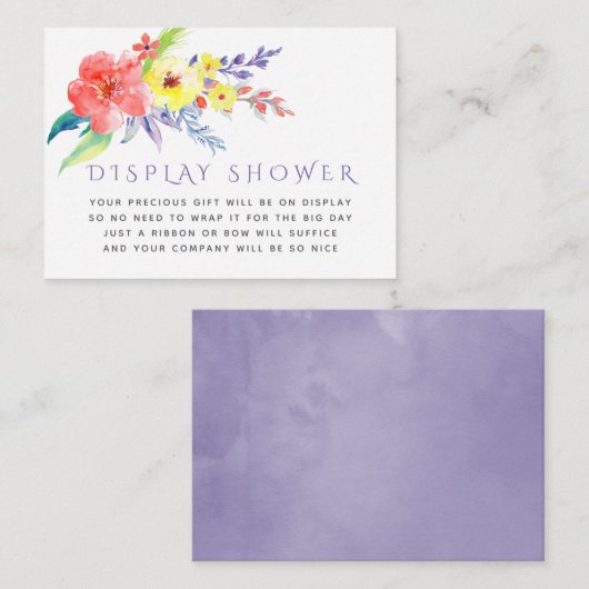 フローラカラフル赤ちゃんシャワー表示シャワー エンクロージャーカード (正面/裏面)