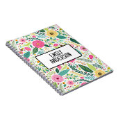 フローラカラフル野草パーソナライズされた ノートブック (右側)