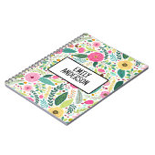 フローラカラフル野草パーソナライズされた ノートブック (左側)