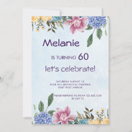 フローラカラフル開花60th birthday invitation 招待状