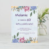 フローラカラフル開花60th birthday invitation 招待状 (スタンド正面)