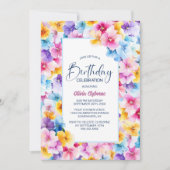 フローラカラフルAny Age Birthday Party 招待状 (正面)