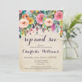フローラカラフルsipおよび「招待状」、「ヴィンテージ」 招待状 (スタンド正面)