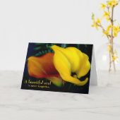フローラカラリリーミーフテント悔やみや弔慰 カード (黄色い花)